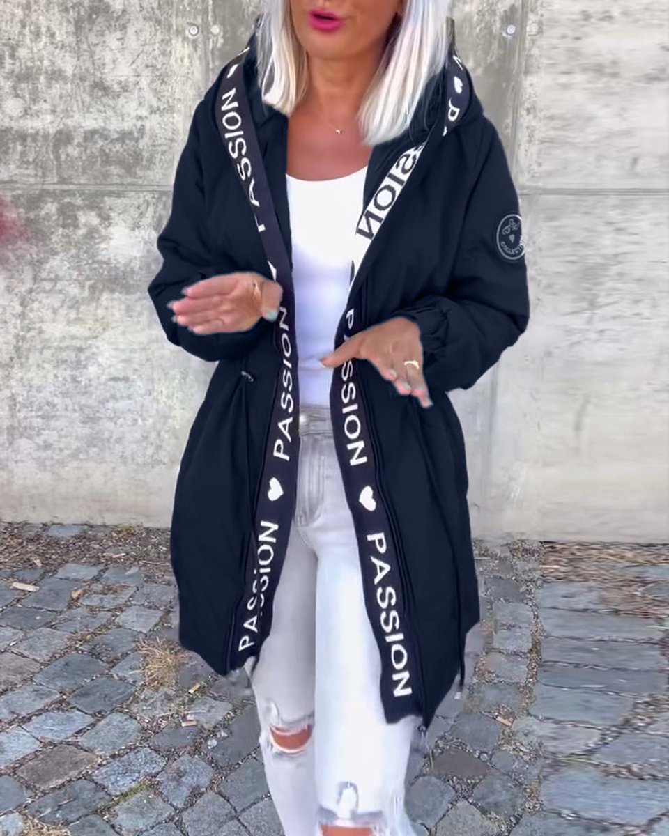 Soviqa® | Hooded Drawstring Midi Parka