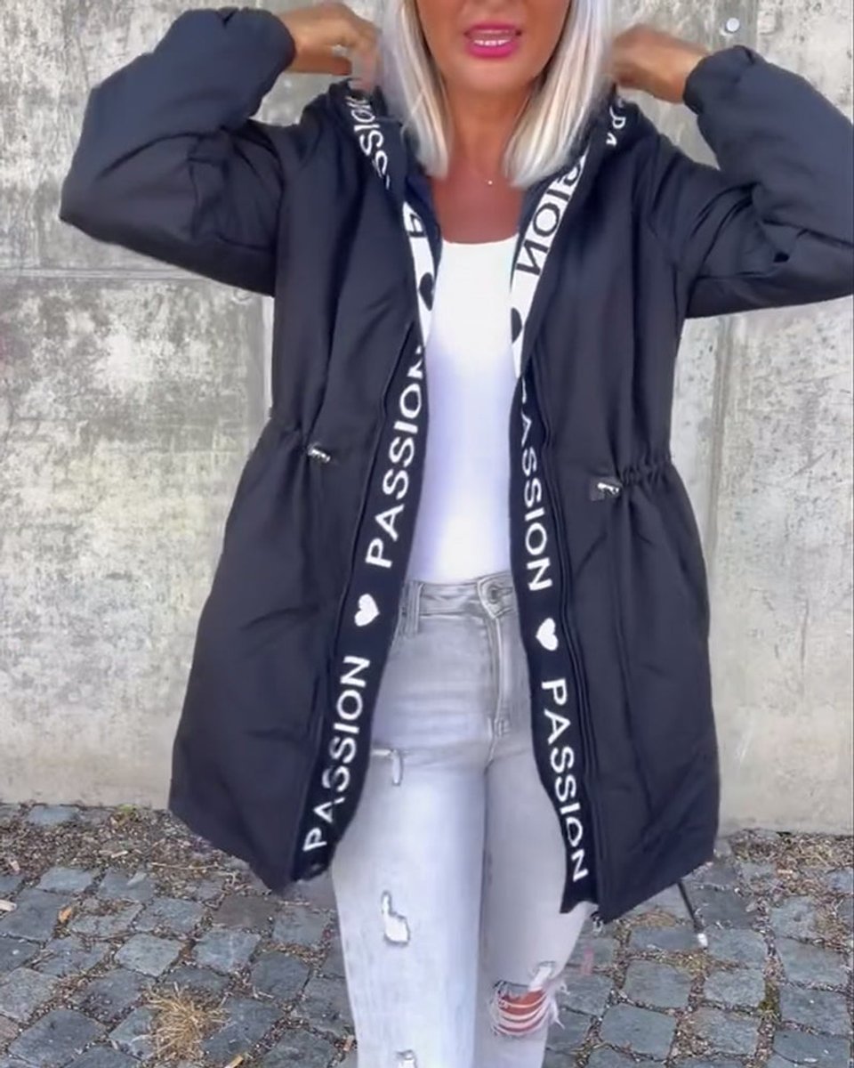Soviqa® | Hooded Drawstring Midi Parka