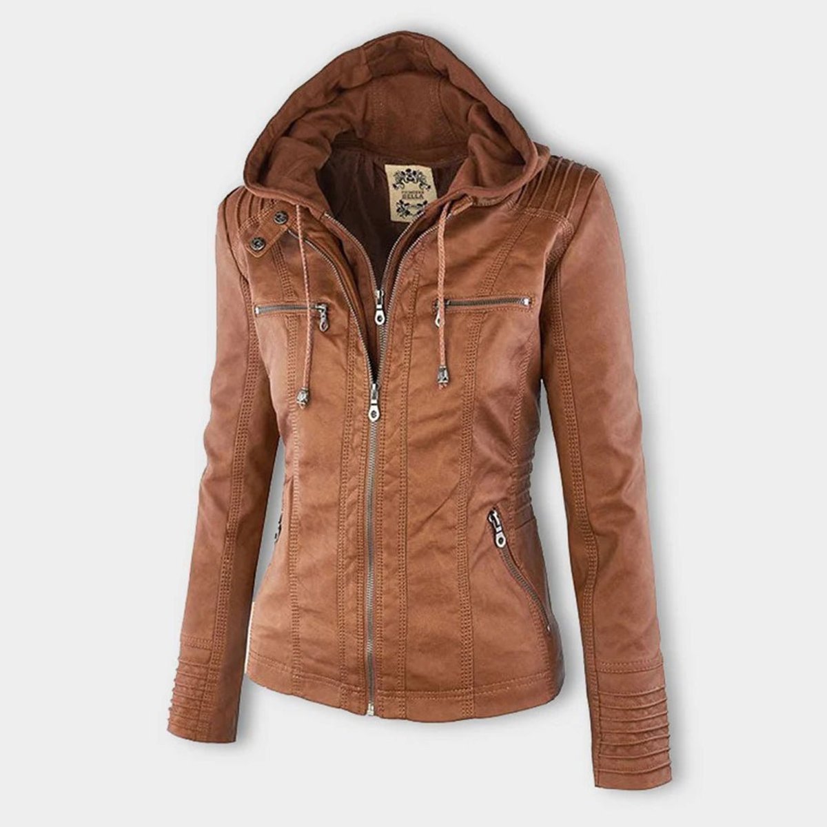 Soviqa® | Hooded Moto Jacket with Removable Hood