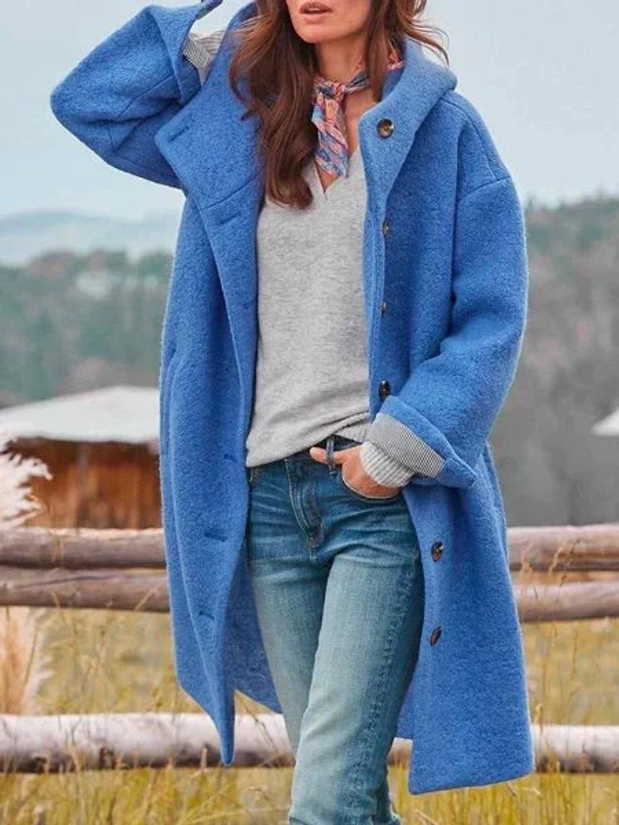 Soviqa® | Longline Hooded Button-Front Coat