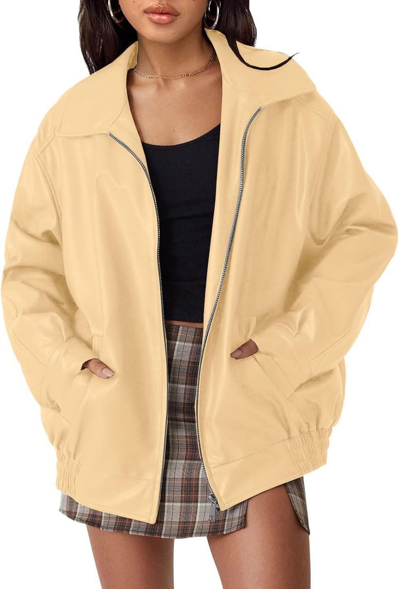 Soviqa® | Relaxed Zip-Up Bomber Jacket
