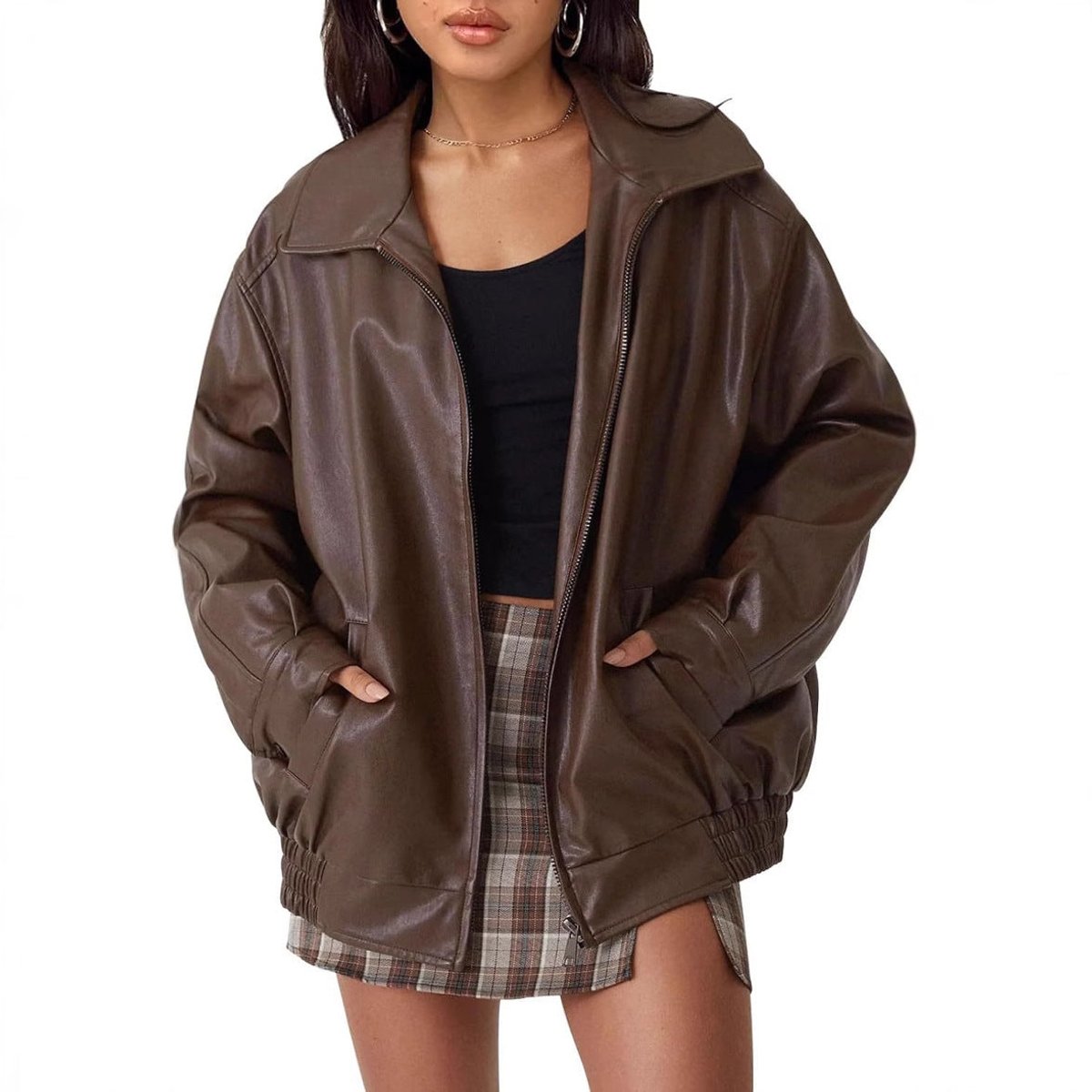 Soviqa® | Relaxed Zip-Up Bomber Jacket