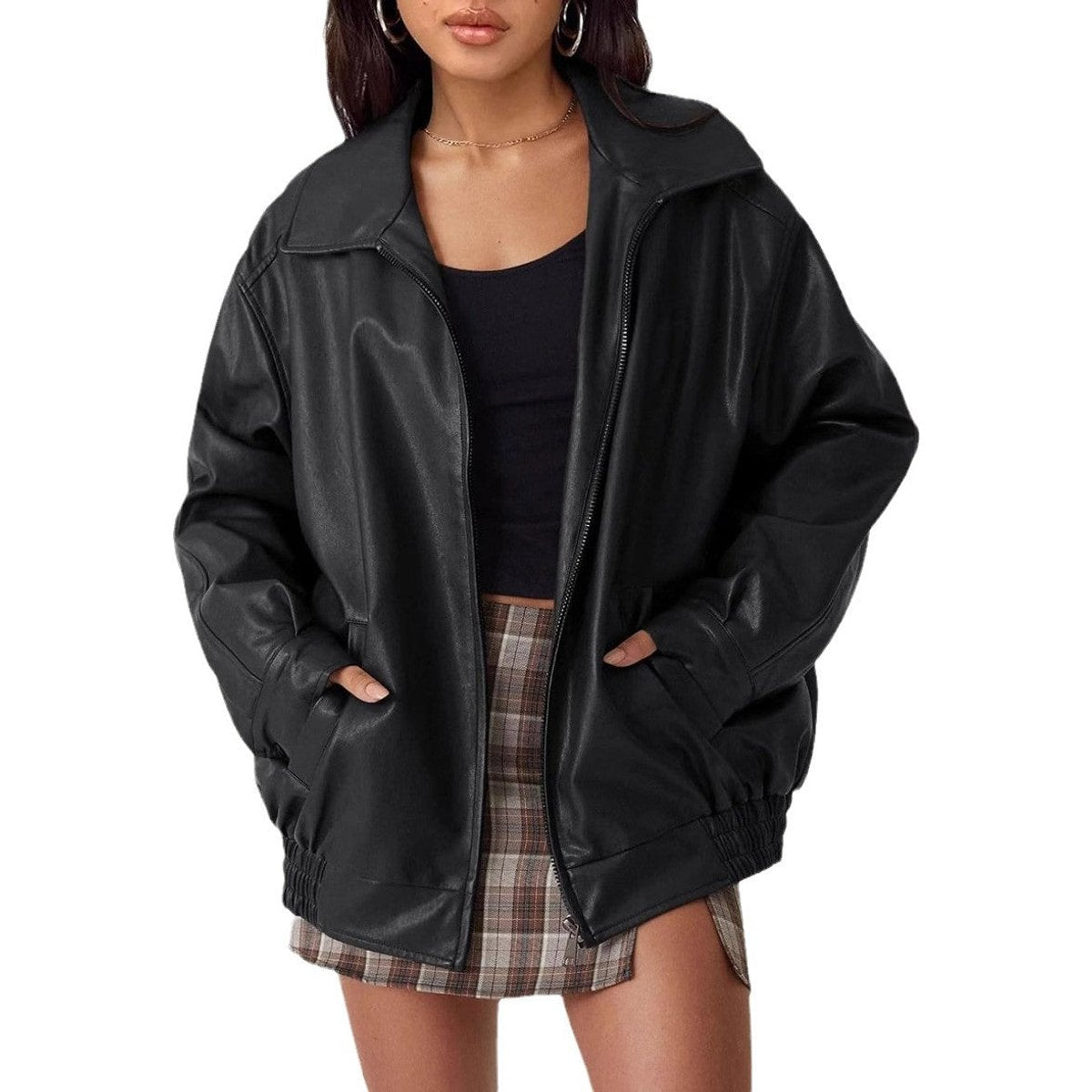 Soviqa® | Relaxed Zip-Up Bomber Jacket