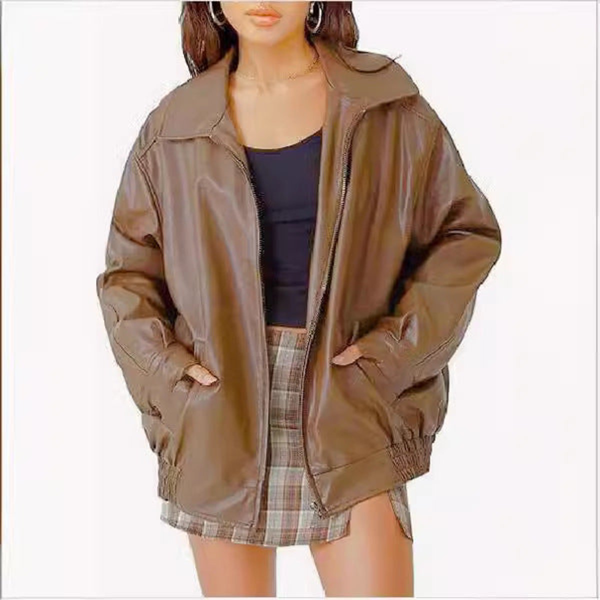 Soviqa® | Relaxed Zip-Up Bomber Jacket