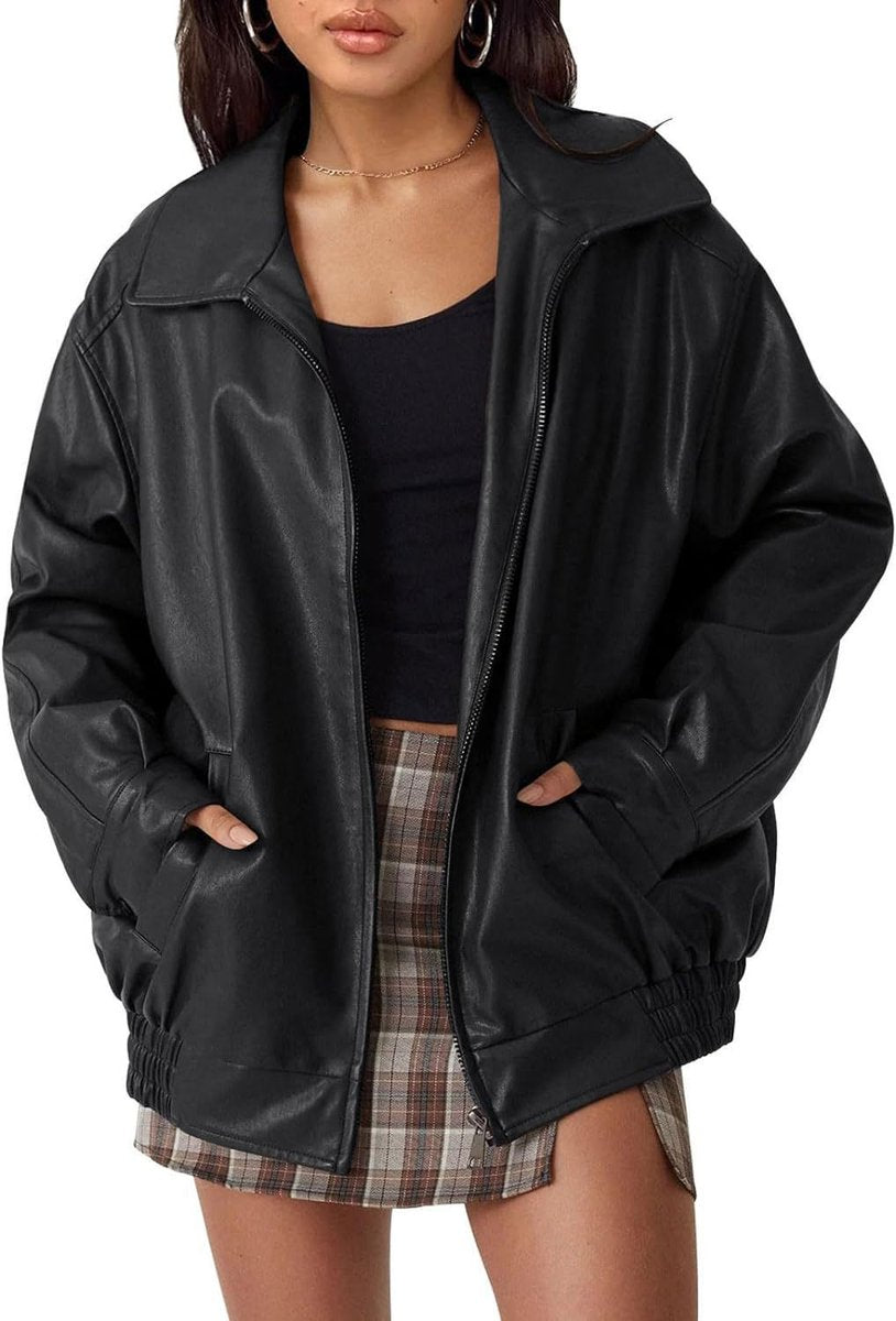 Soviqa® | Relaxed Zip-Up Bomber Jacket