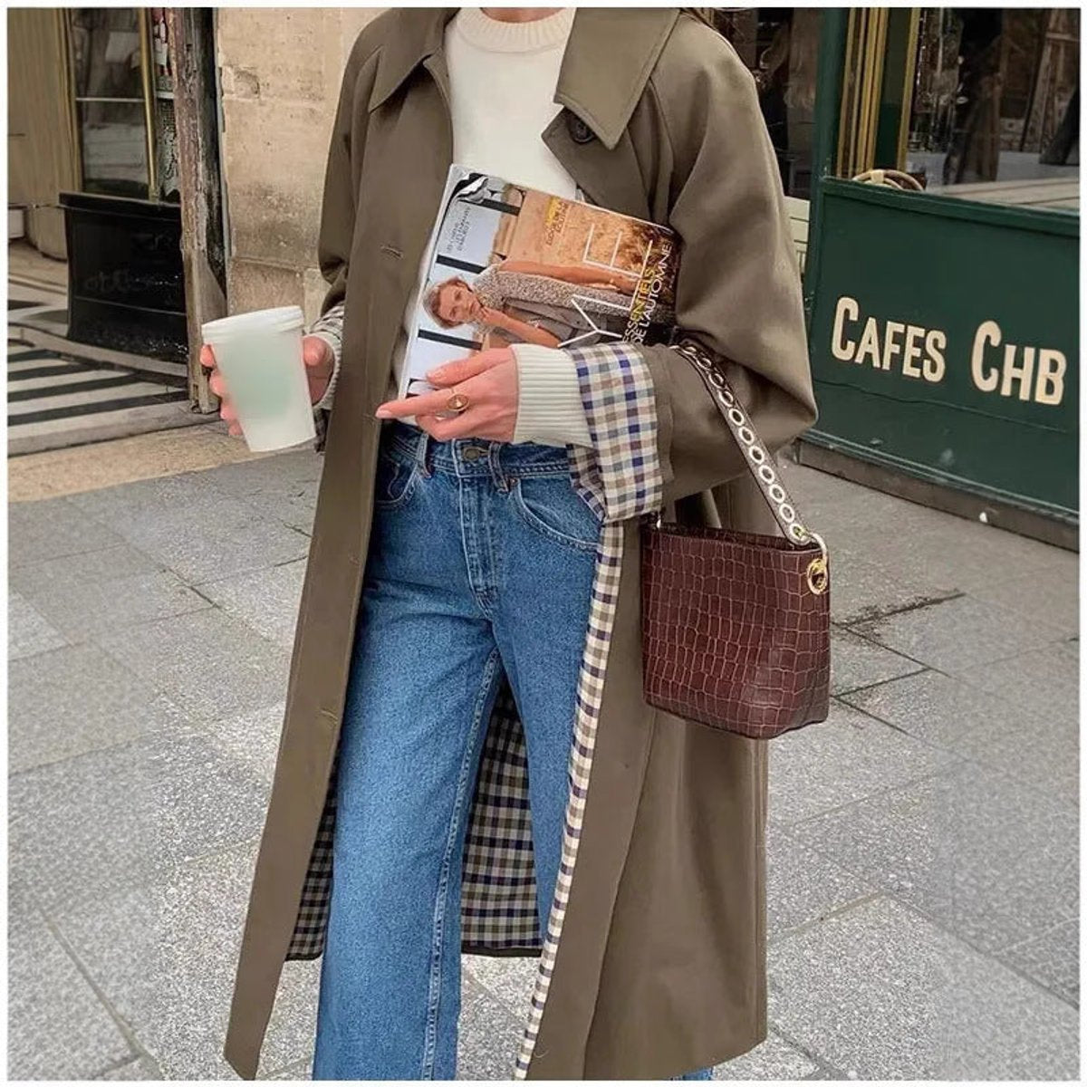 Soviqa® | Refined Oversized Long Trench Coat
