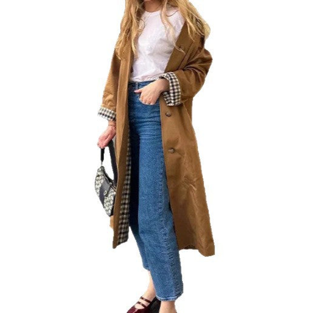 Soviqa® | Refined Oversized Long Trench Coat