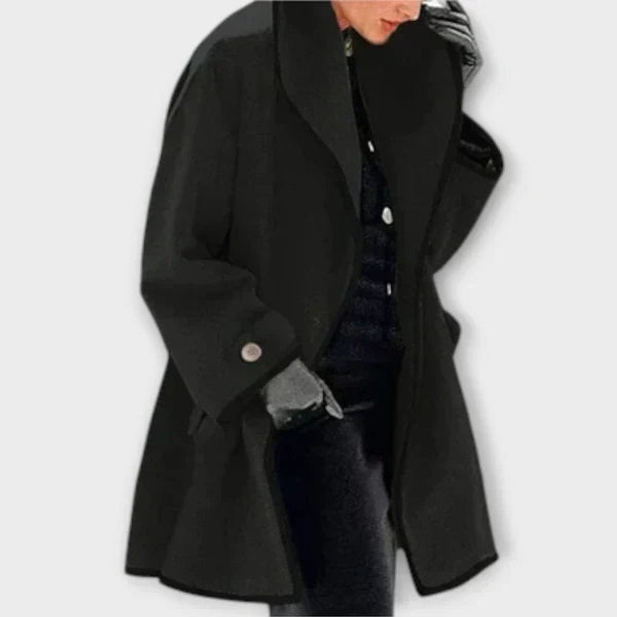 Soviqa® | Oversized Contrast-Trim Coat