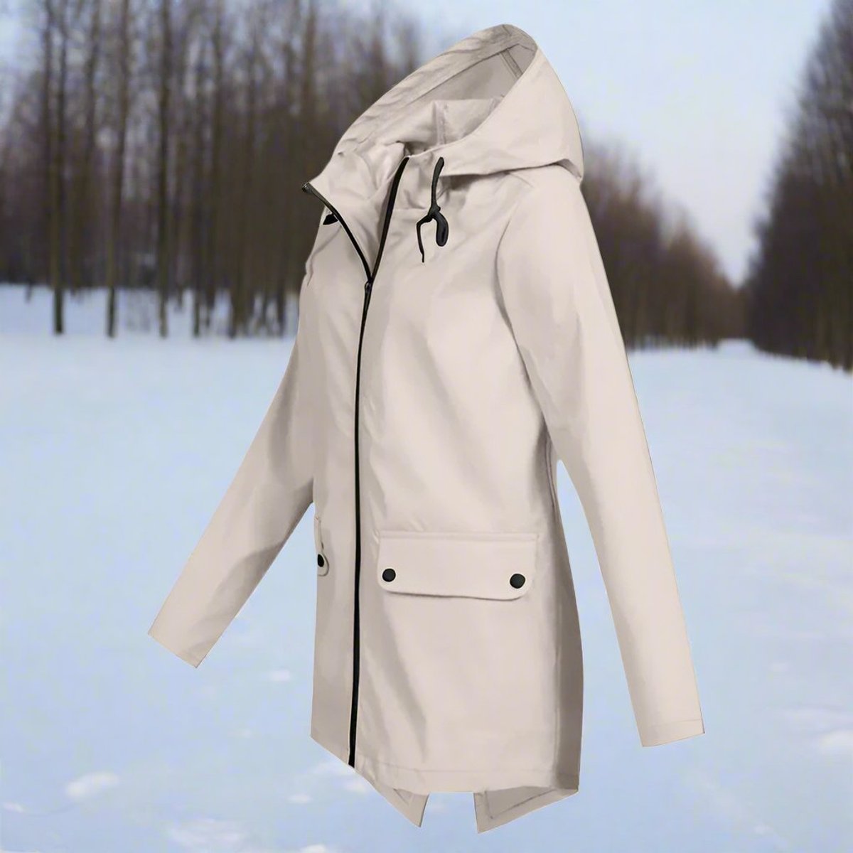 Soviqa® | Hooded Waterproof Longline Rain Jacket